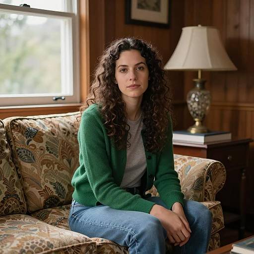 Cozy Living Room Portrait of a Woman