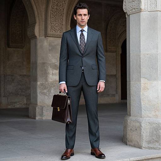 Confident Man in Historic Setting