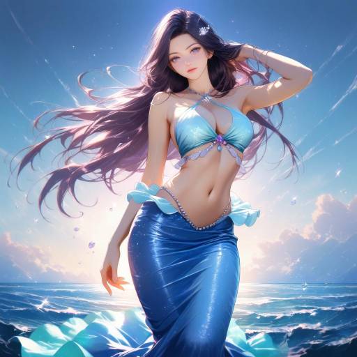 Confident Mermaid in Moonlit Elegance Confident Mermaid in Moonlit Elegance