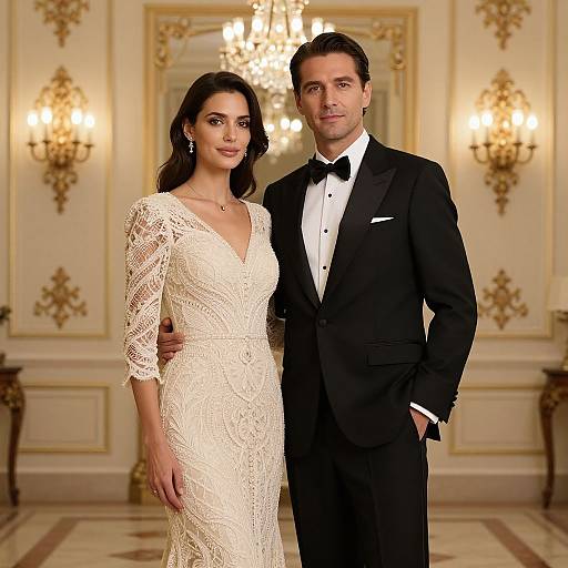 Elegantly Dressed Couple in Luxury