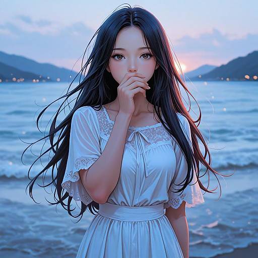 Girl Wiping Mouth Cowboy Shot