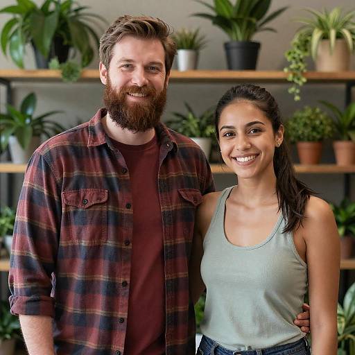 Friendly Duo in a Plant Shop