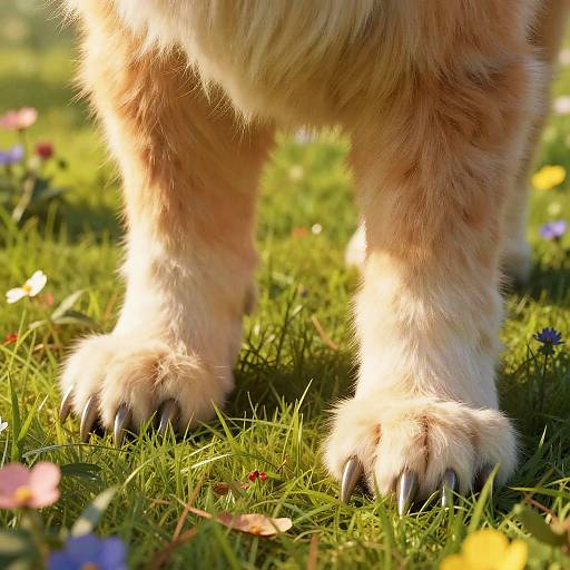 Furry Creature Feet in Meadow
