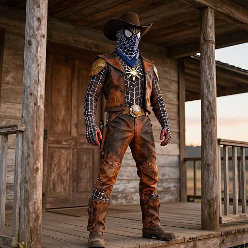 Cowboy Spiderman Heroic Sunset Pose