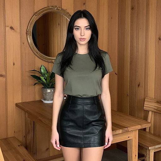 Young Woman in Cozy Rustic Room