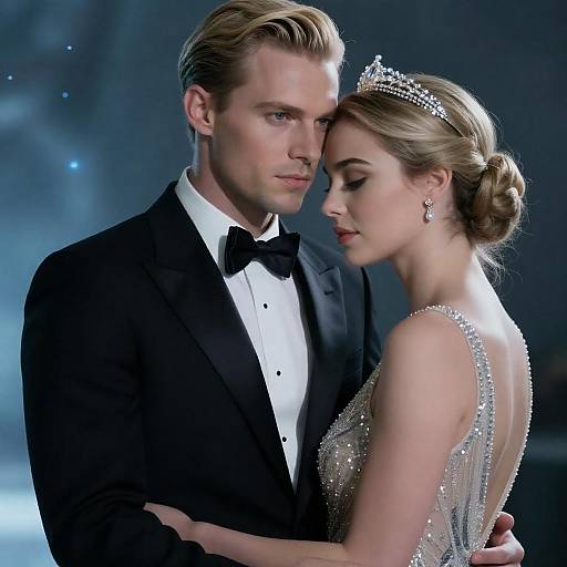 Elegant Couple in Formal Evening Wear