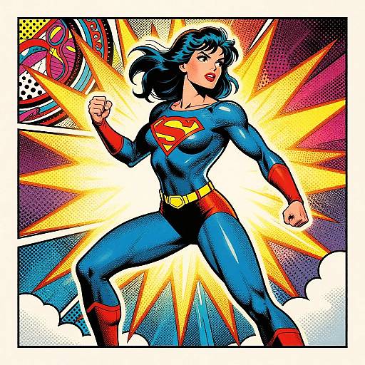 Vibrant Comic Superheroine Illustration