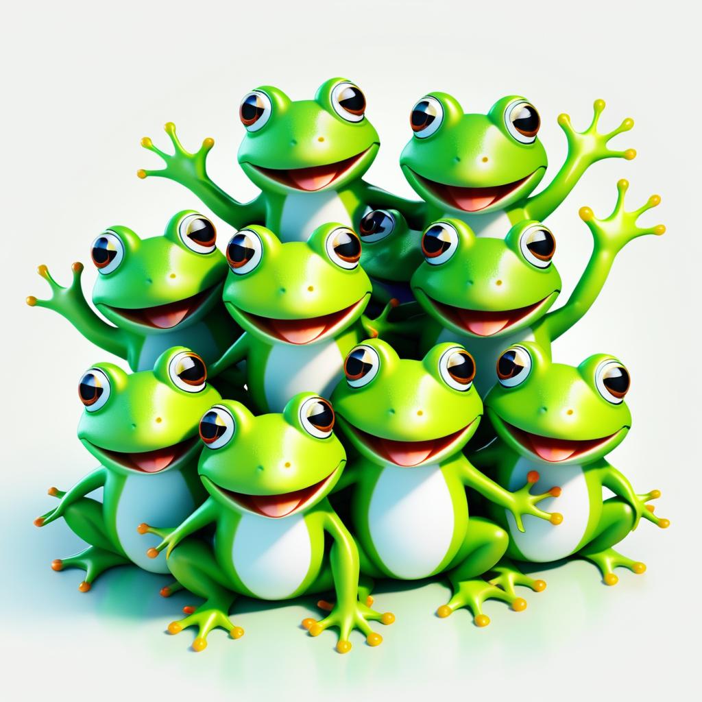 Joyful Frogs in a Playful Sketch