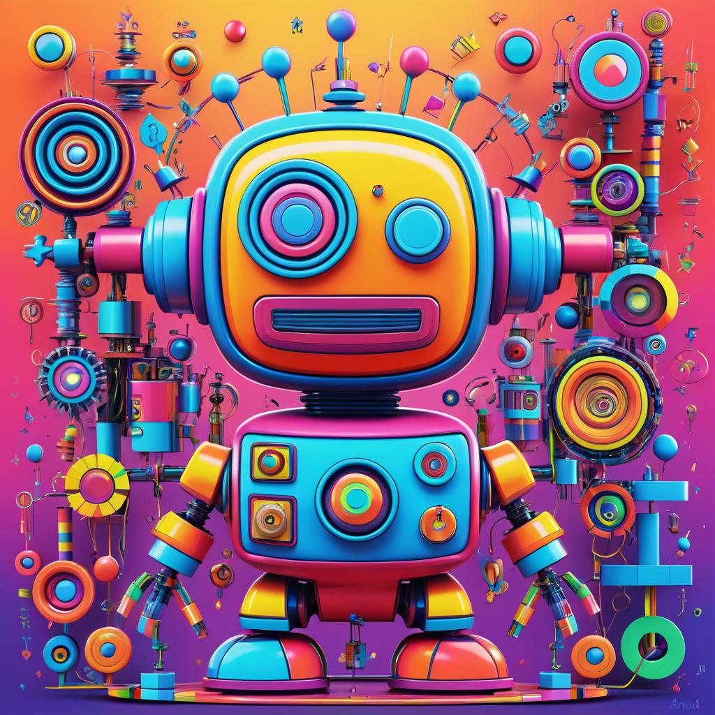 Whimsical Robot Sketch Inspired by Celebrities