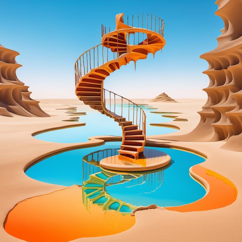 Surreal Staircase in a Dreamscape