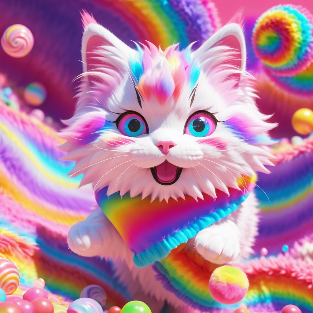 Anime Cat in Candy Land Adventure