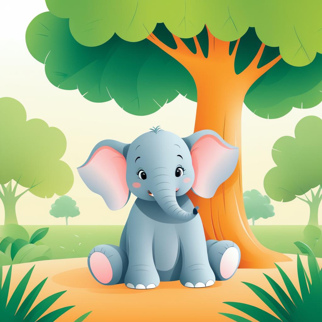 Playful Elephant Illustration for Children