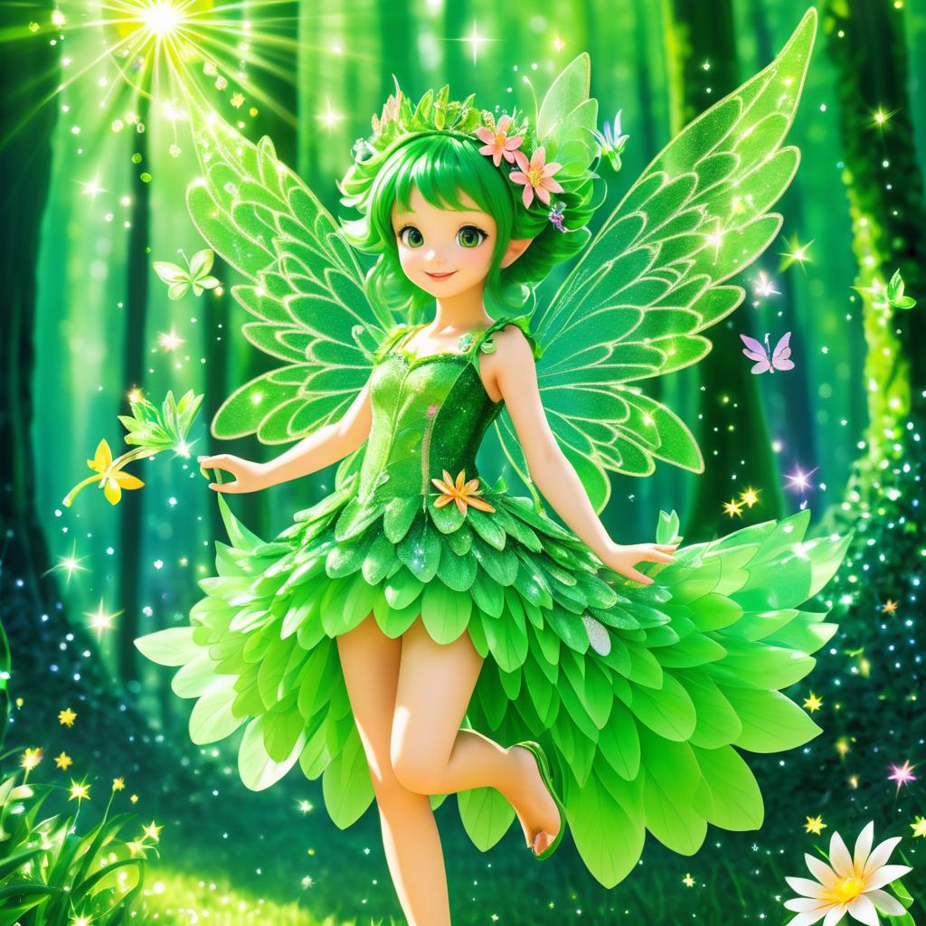 Mischievous Fairy in a Sunlit Glade