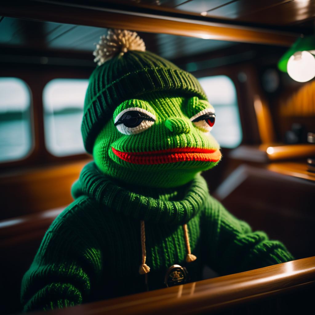 Pepe the Frog on a Beanie Boat