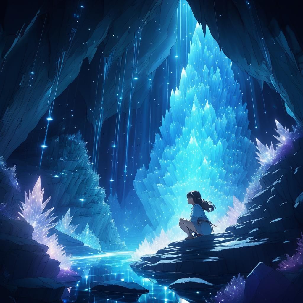 Mystical Creature in a Crystal Cave