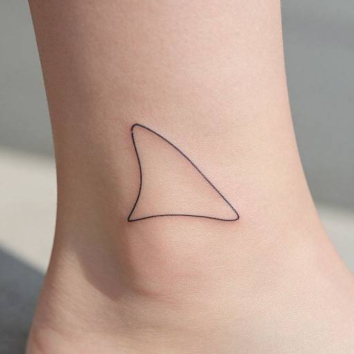 Minimalist Shark Fin Ankle Tattoo