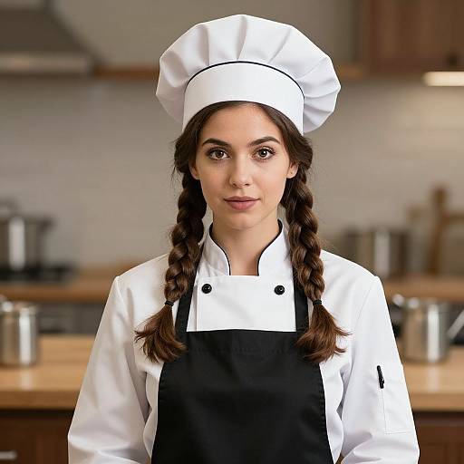Realistic Female Chef in Braid
