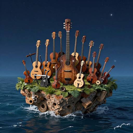 Island of Musical Instruments at Night