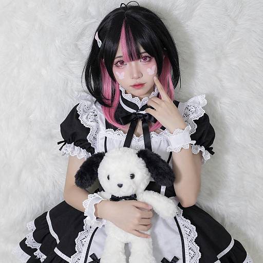 Anime Cosplayer in Lace Dress