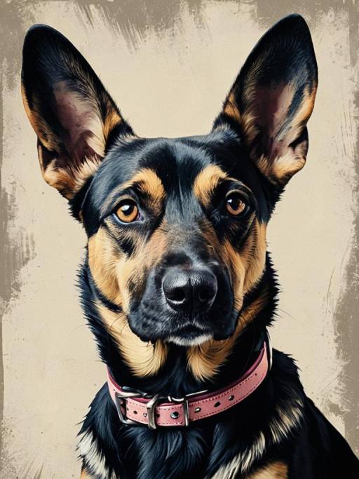 Expressive Dog Portrait with Large Ears