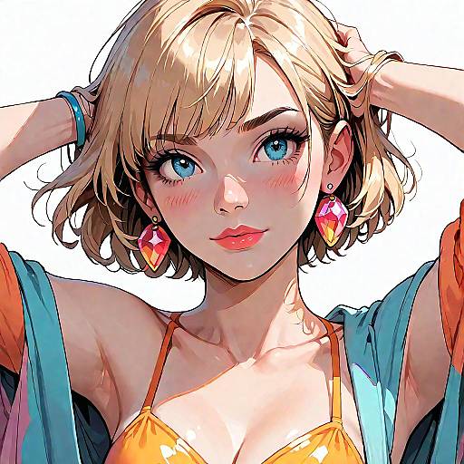 Short Blonde Woman Dancing in Disco