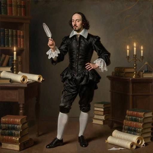 Shakespeare in Candlelit Study Portrait