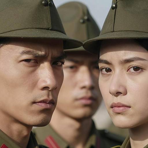 Serious Expressions of Three Faces