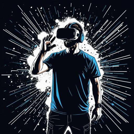 Gamer Wearing Virtual Reality Headset Illustration