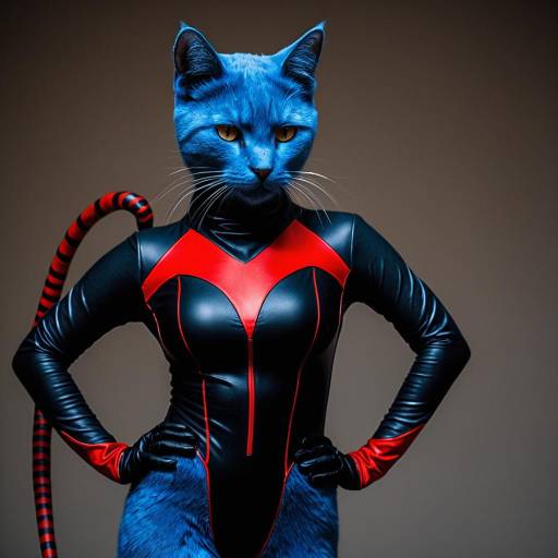 Stylish DexStarr Blue Cat Cosplay Costume