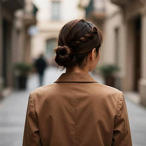 Woman in Blurred Hallway Photograph