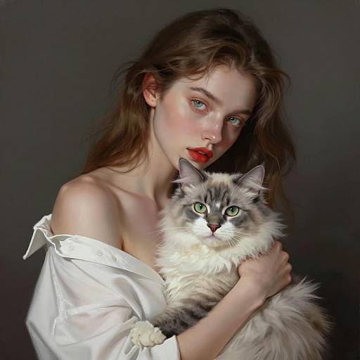 Portrait of a Woman with Cat