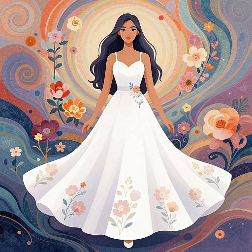 Confident Woman in Floral Dress