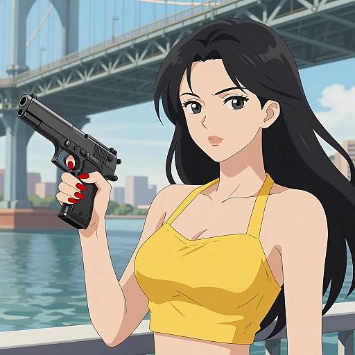 Confident Woman Under the Bridge