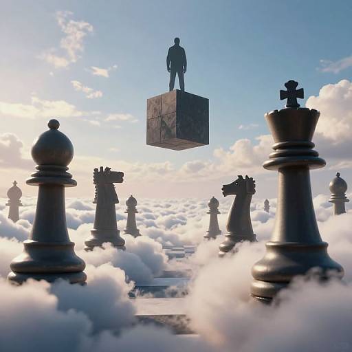 Ethereal Chess Battle in the Sky