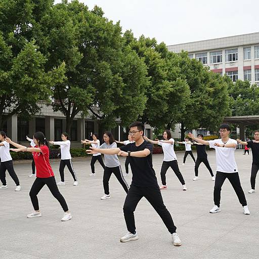 Campus Outdoor Fitness Class Scene