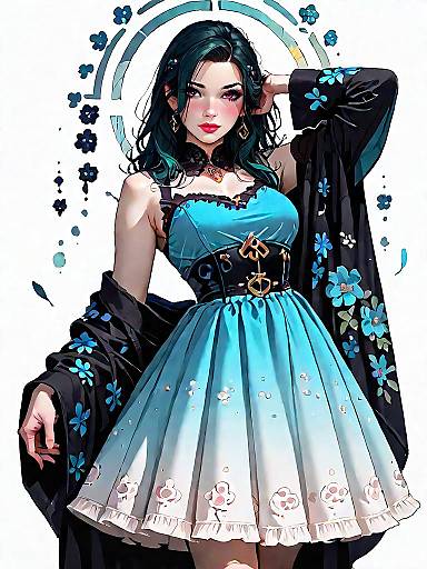 Romantic Fashion Illustration of a Woman