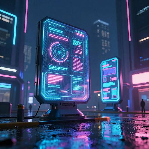 Neon Cyberpunk Holographic Panels