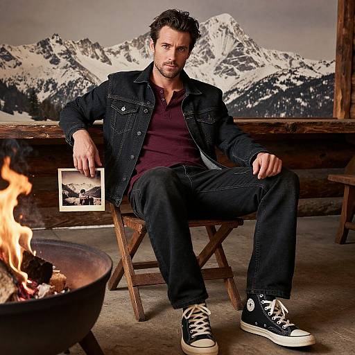 Rugged Man at Mountain Lodge