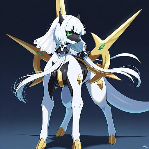 Illustration of Arceus, pokemon in the style of Reia 76