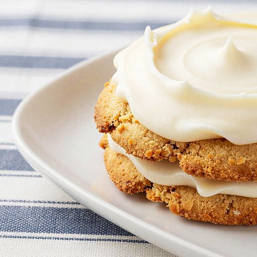 Close-Up of Frosted Cookies on Plate