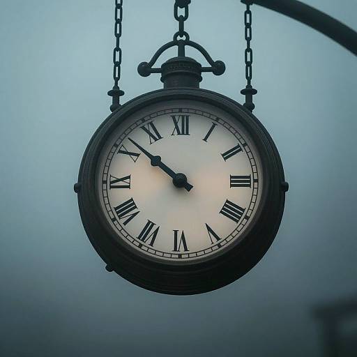 Vintage Chain-Suspended Clock with Roman Numerals