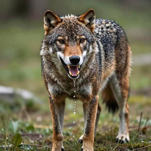 Realistic Drooling Wolverine Full-Body Portrait