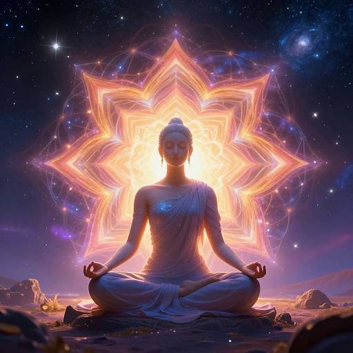 Meditative Figure in Vibrant Mandala