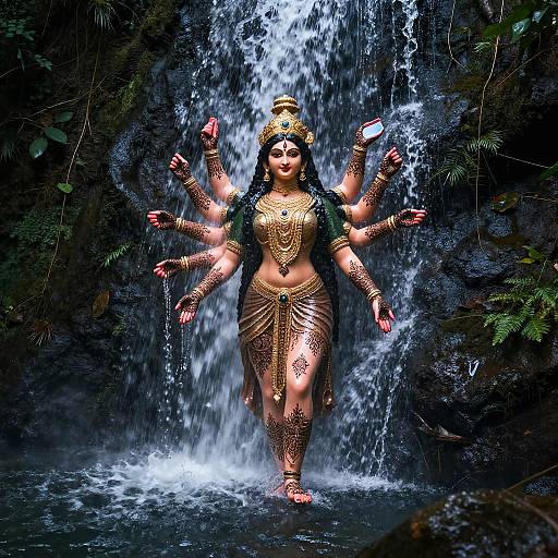 Mystical Hindu Water Goddess Emerging