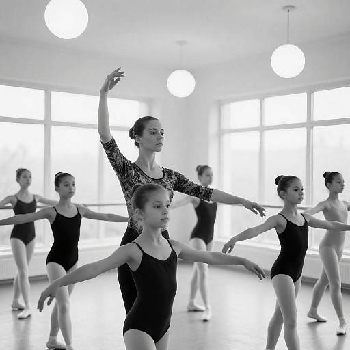 Elegant Ballet Class in Bright Studio