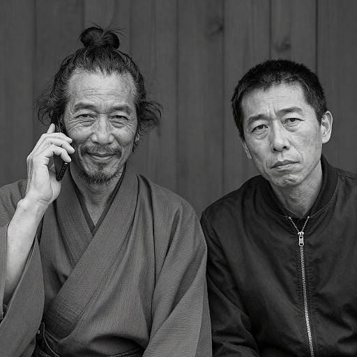 Black-and-White Portrait of Two Men