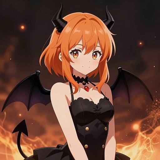 Charming Anime Devil Girl Illustration