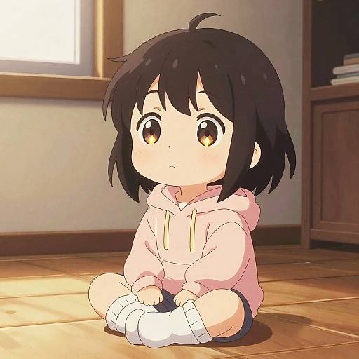 Chibi Character in Cozy Room