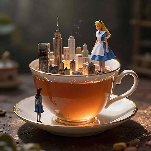 Surreal Floating Teacup Dreamscape