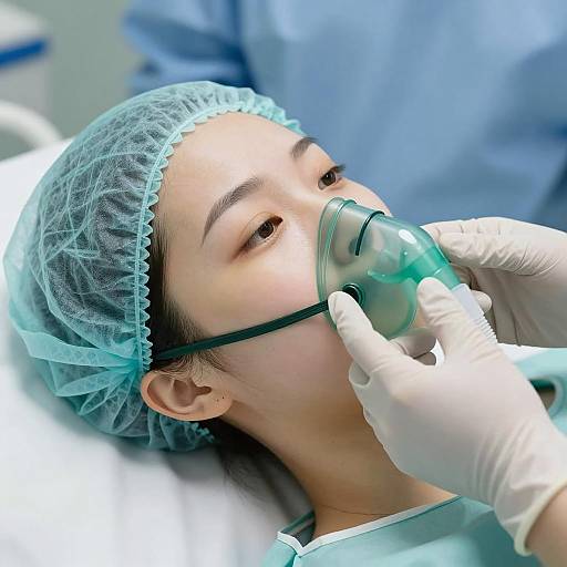 Intimate Hospital Scene with Bald Woman